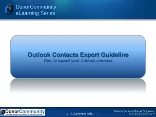 Outlook Contacts Export Guideline How to export your Outlook contacts