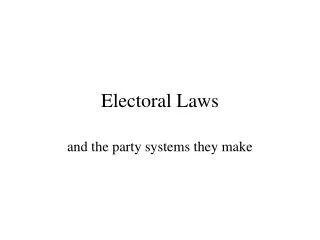 Electoral Laws