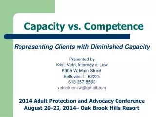 Capacity vs. Competence