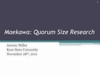 Maekawa: Quorum Size Research