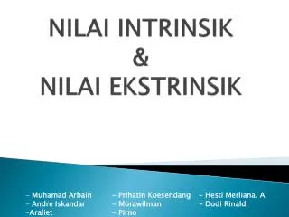 nilai intrinsik nilai ekstrinsik