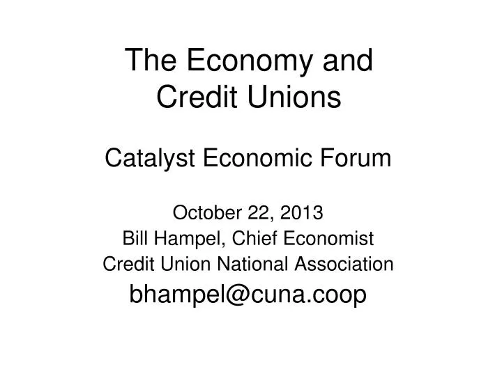 the economy and credit unions