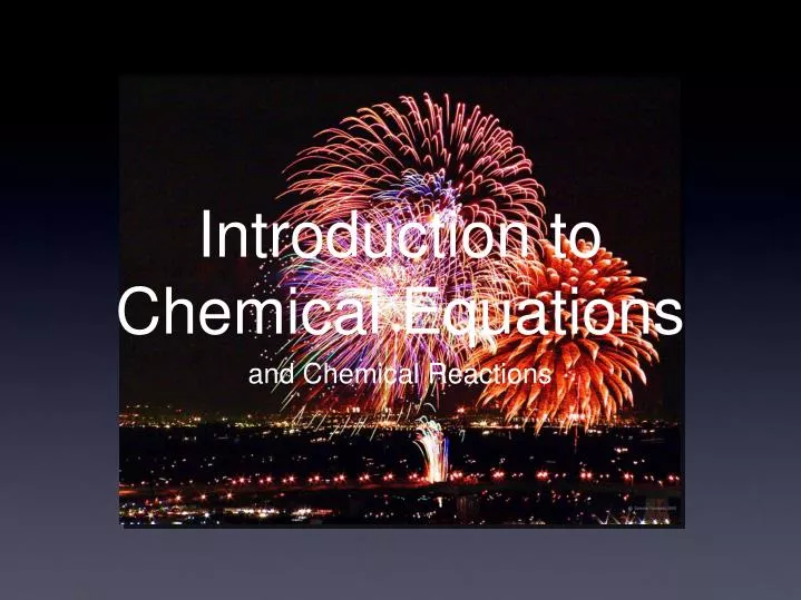 introduction to chemical equations