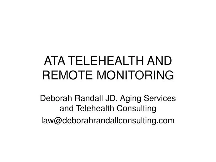 ata telehealth and remote monitoring