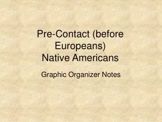 Pre-Contact (before Europeans) Native Americans