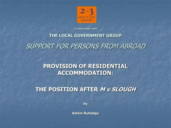 in conjunction with the local government group support for persons from abroad