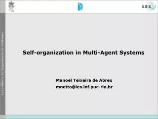 Self-organization in Multi-Agent Systems