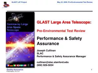 GLAST Large Area Telescope: Pre-Environmental Test Review