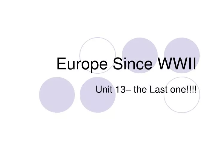 europe since wwii