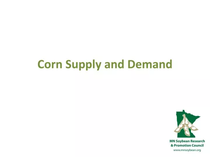corn supply and demand