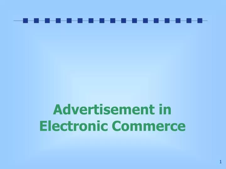 advertisement in electronic commerce