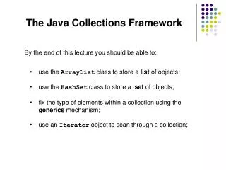 The Java Collections Framework