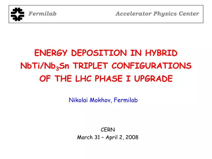 energy deposition in hybrid nbti nb 3 sn triplet configurations of the lhc phase i upgrade