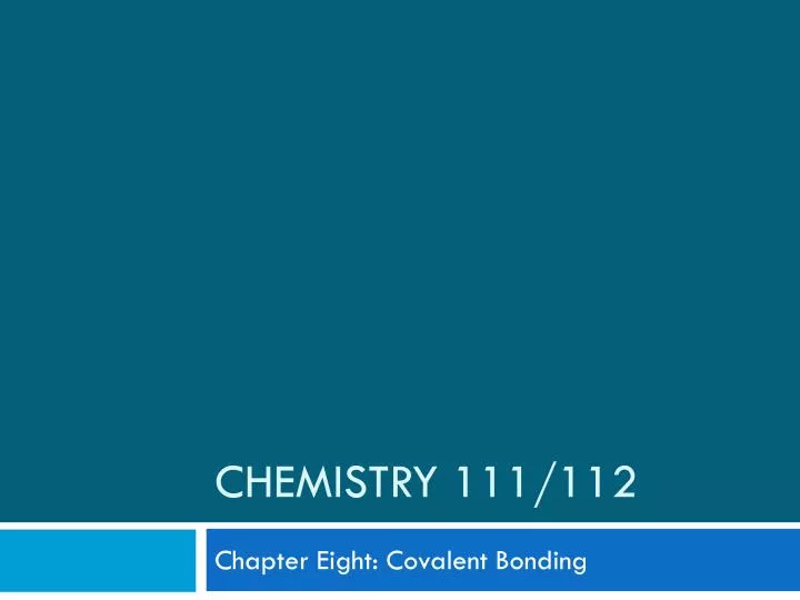 chemistry 111 112