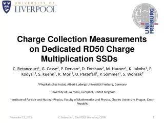 Charge Collection Measurements on Dedicated RD50 Charge Multiplication SSDs