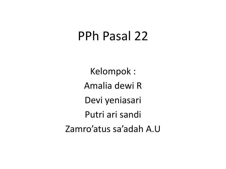pph pasal 22
