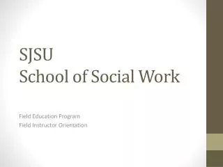 SJSU School of Social Work