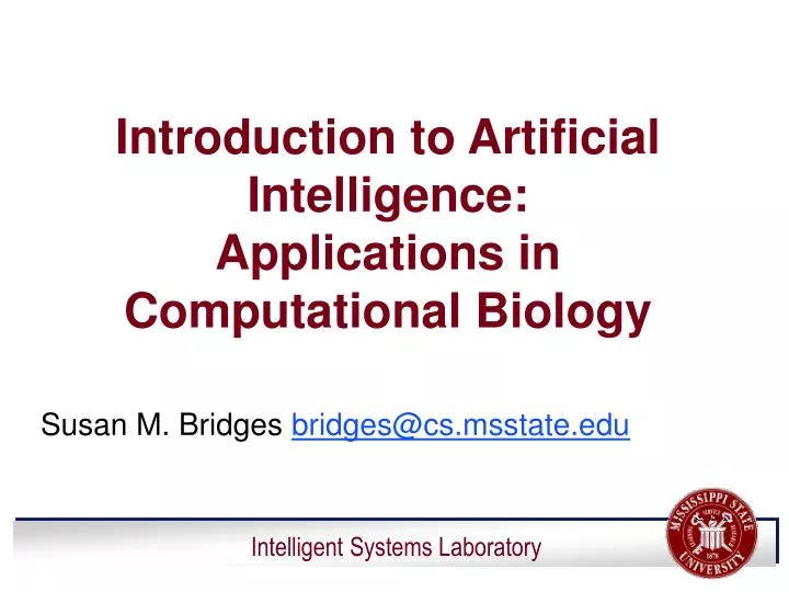 introduction to artificial intelligence applications in computational biology