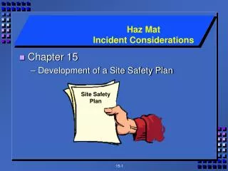 Chapter 15 Development of a Site Safety Plan