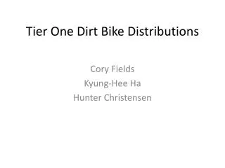 Tier One Dirt Bike Distributions