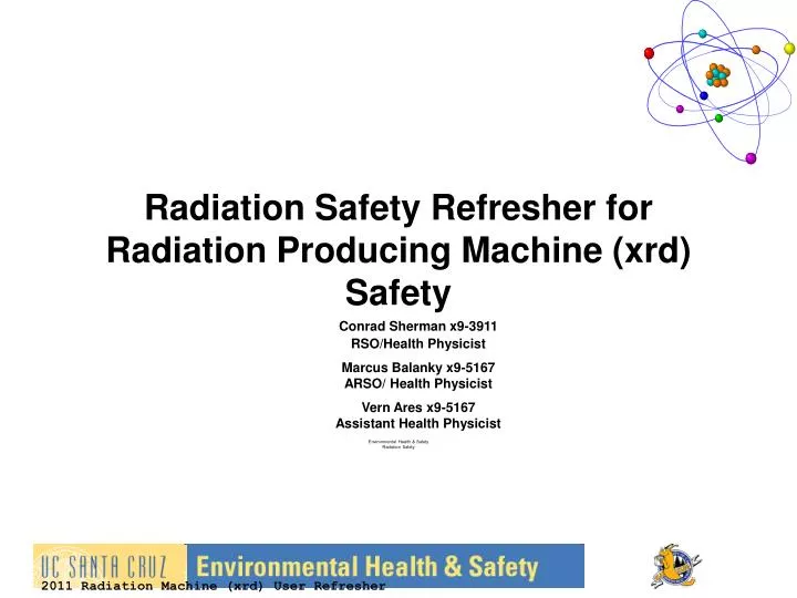 radiation safety refresher for radiation producing machine xrd safety
