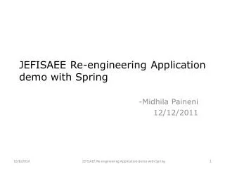 JEFISAEE Re-engineering Application demo with Spring