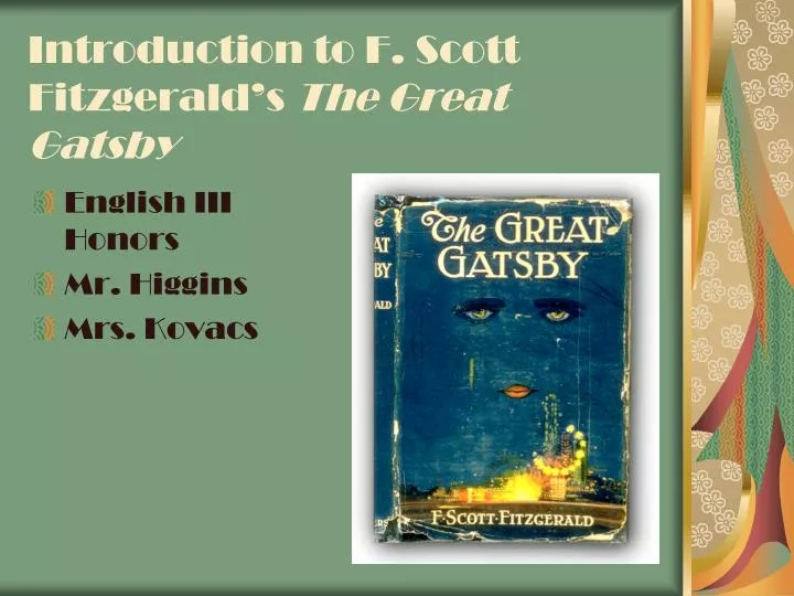 introduction to f scott fitzgerald s the great gatsby