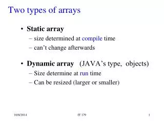 Two types of arrays