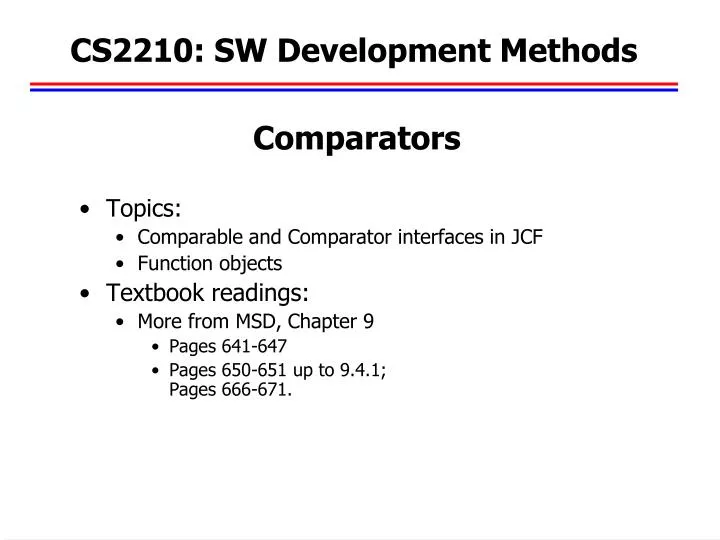 cs2210 sw development methods