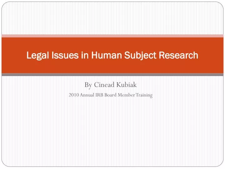 legal issues in human subject research
