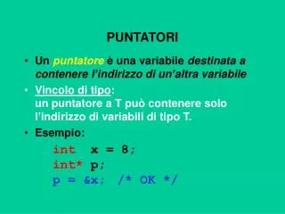 puntatori