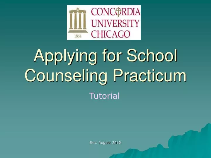 applying for school counseling practicum