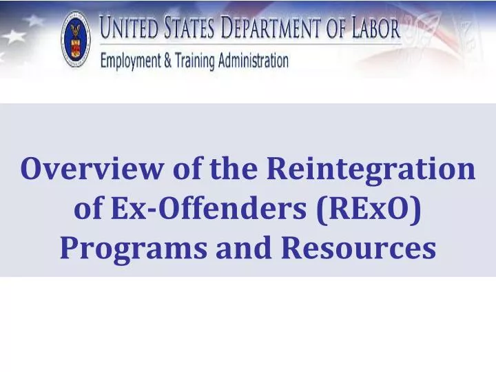 overview of the reintegration of ex offenders rexo programs and resources