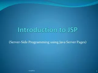 Introduction to JSP