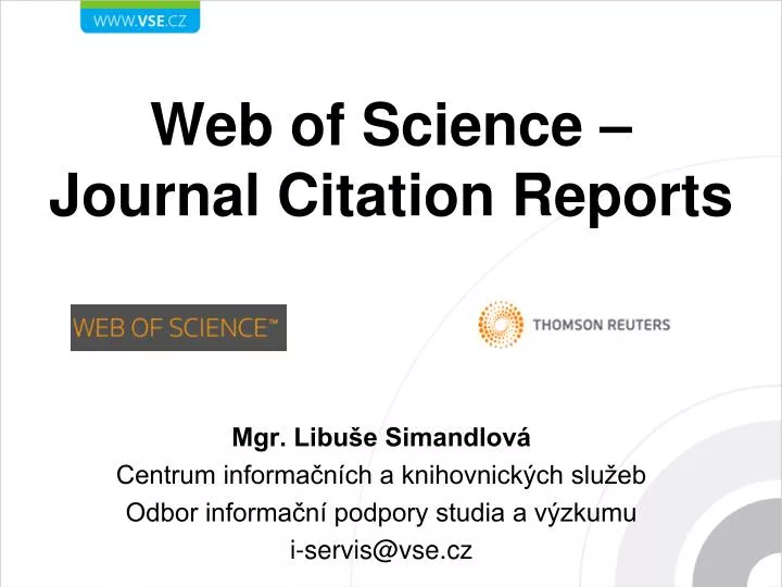 web of science journal citation reports