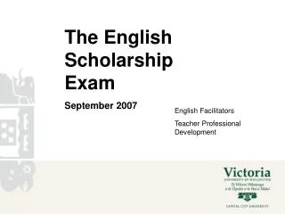 The English Scholarship Exam September 2007