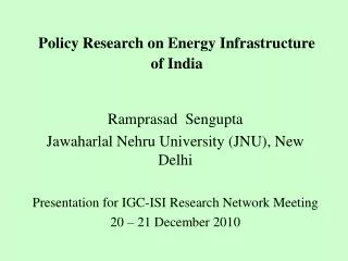 Policy Research on Energy Infrastructure of India