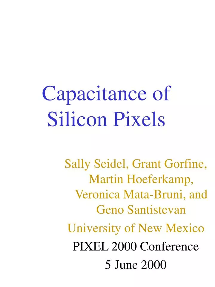 capacitance of silicon pixels