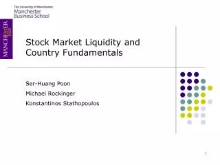Stock Market Liquidity and Country Fundamentals