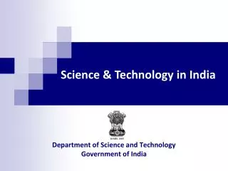 Department of Science and Technology Government of India
