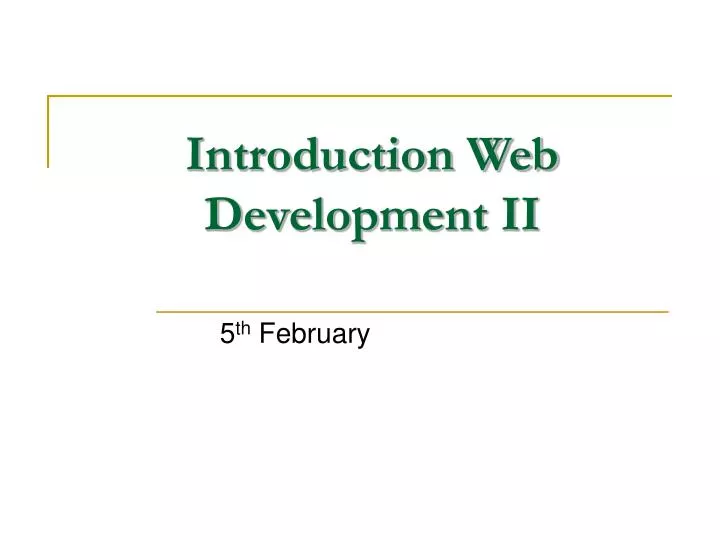 introduction web development ii
