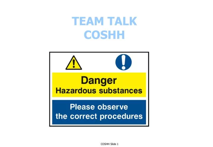 team talk coshh