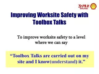 Improving Worksite Safety with Toolbox Talks