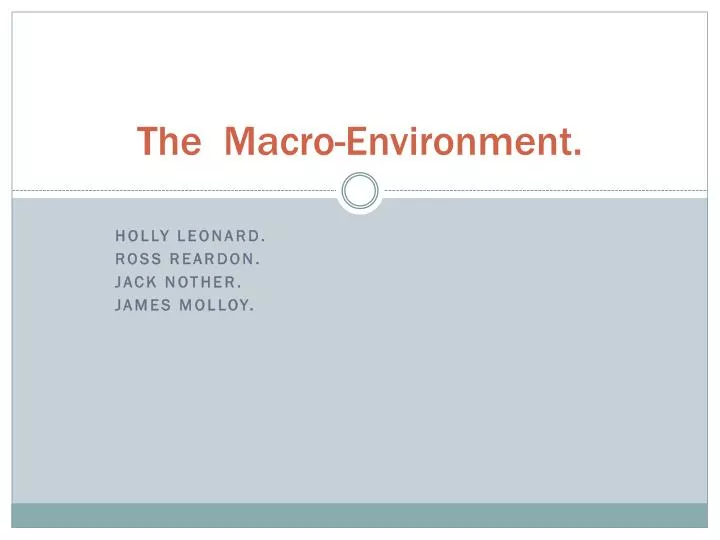 the macro environment
