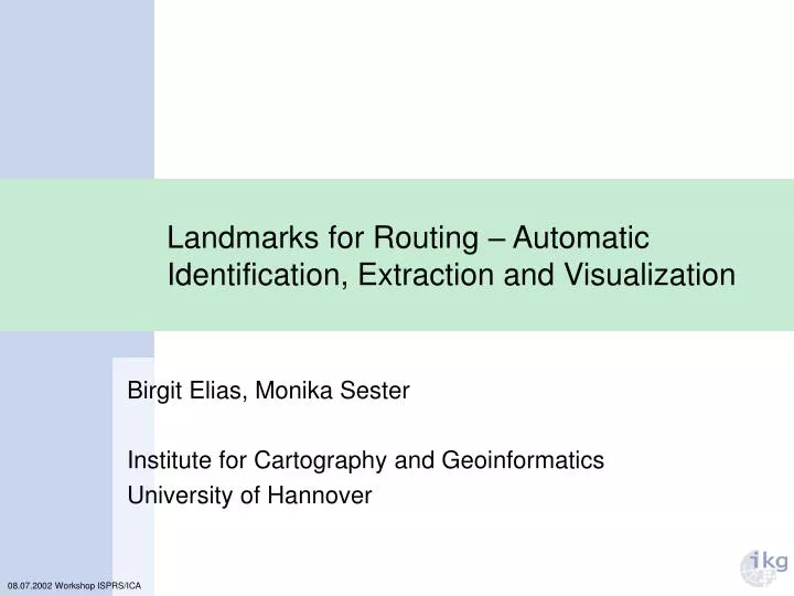 landmarks for routing automatic identification extraction and visualization