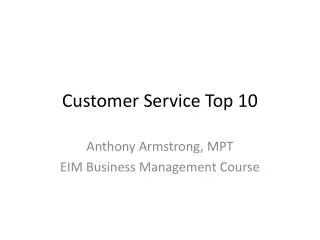 Customer Service Top 10