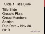 Slide 1: Title Slide - slide 1