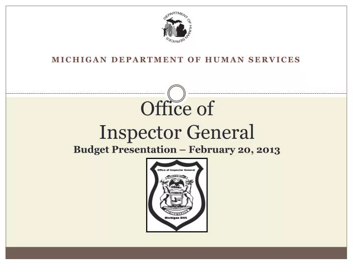office of inspector general budget presentation february 20 2013