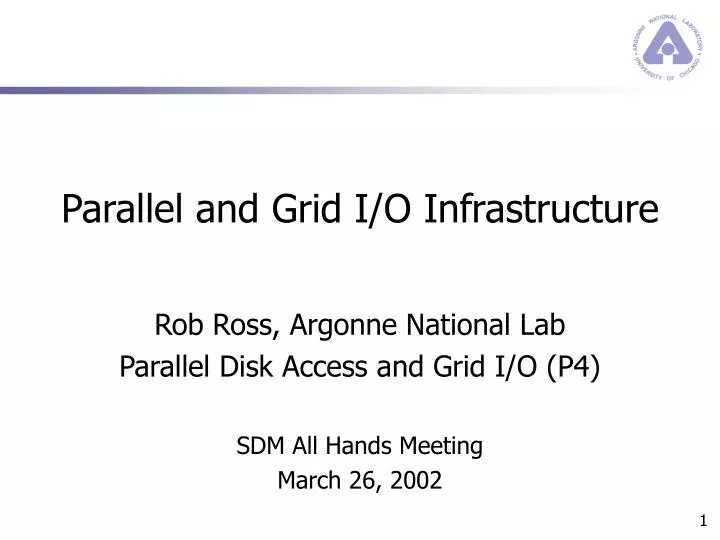 parallel and grid i o infrastructure