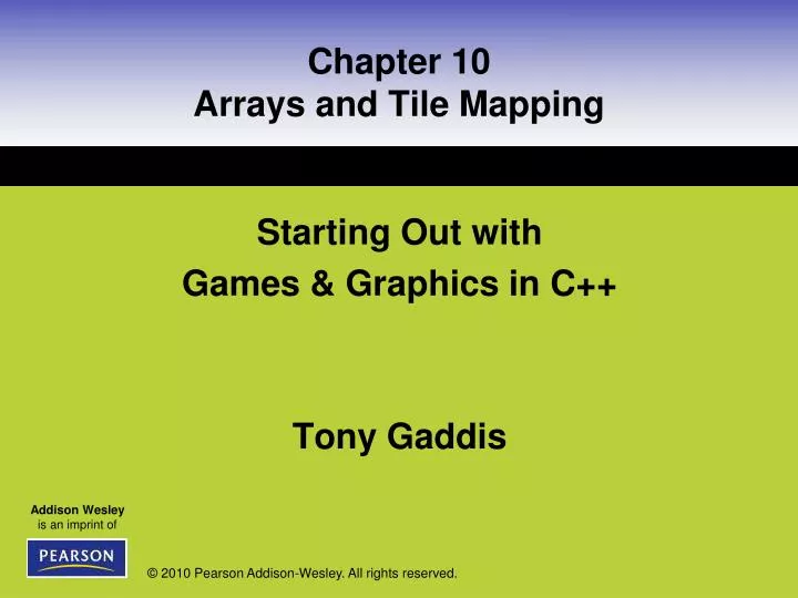 chapter 10 arrays and tile mapping